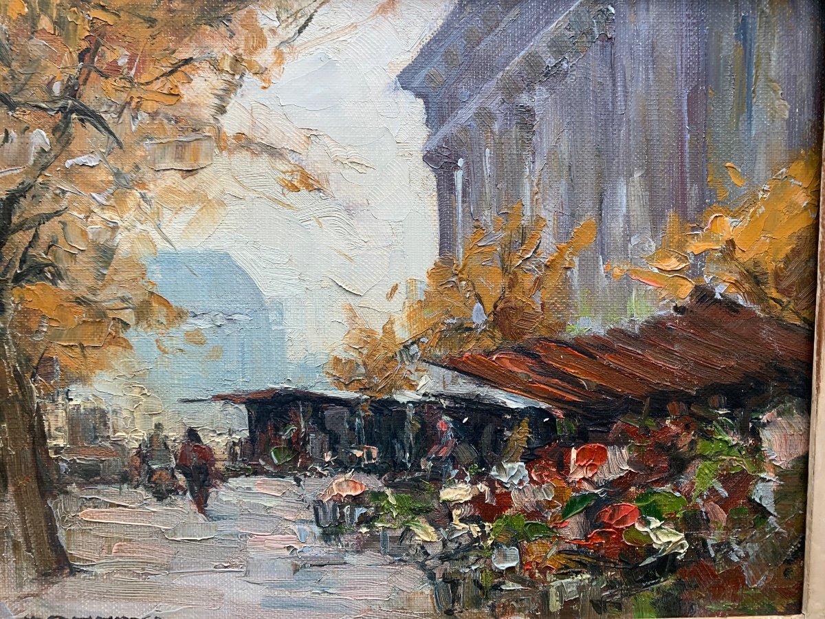 Paris Marché Aux Fleurs à La Madeleine Par Léon Launay -photo-2